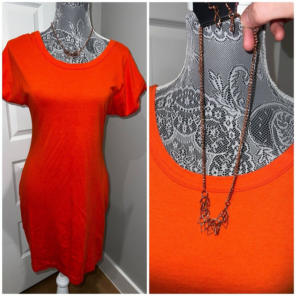 Old Navy Dress New Rose Gold Necklace Set Small S Orange
